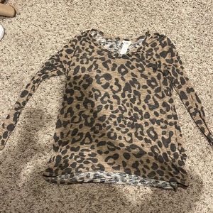 Leopard print sweater blouse